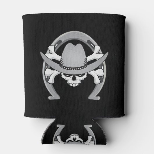 Cowboy Skull Hoefijzer Blikjeskoeler (Achterkant)