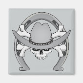 Cowboy Skull Hoefijzer Magneet (Voorkant)