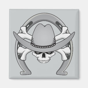 Cowboy Skull Hoefijzer Magneet