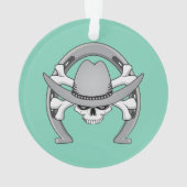 Cowboy Skull Hoefijzer Ornament (achterkant)