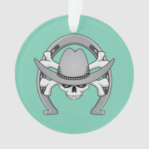 Cowboy Skull Hoefijzer Ornament