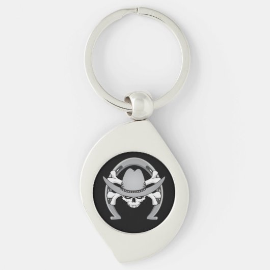 Cowboy Skull Hoefijzer Sleutelhanger (Voorkant)