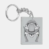 Cowboy Skull Hoefijzer Sleutelhanger (Voorkant Links)