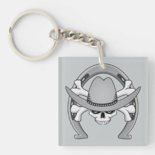 Cowboy Skull Hoefijzer Sleutelhanger