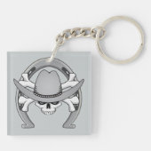 Cowboy Skull Hoefijzer Sleutelhanger (Achterkant)