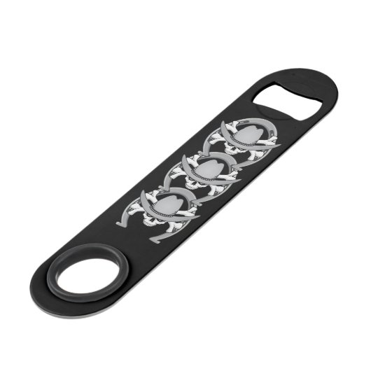 Cowboy Skull Hoefijzer Speed Flessenopener (Voorkant Gekanteld)