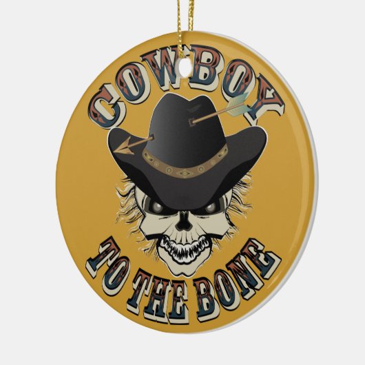 Cowboy Skull Keramisch Ornament (Links)