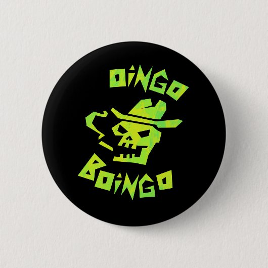 Cowboy skull oingo boingo badge ronde button 5,7 cm (Voorkant)