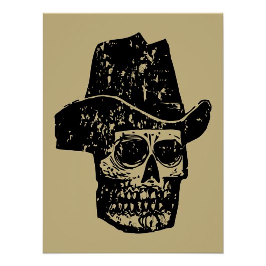  Cowboy Skull Print met Oud Western Pet Perfect Poster (Voorkant)