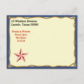  cowboy slaat de datum op aankondigingskaart (Achterkant)