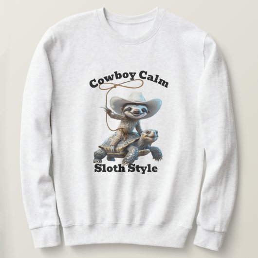 Cowboy Sloth Wrangler Sweats - Relaxed Lifestyle Trui (Design voorkant)