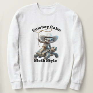 Cowboy Sloth Wrangler Sweatshirt Relaxed lifestyle