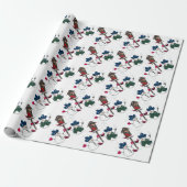 Cowboy Sneeuwmannen Kerstmis Cadeaupapier (Uitgerold)