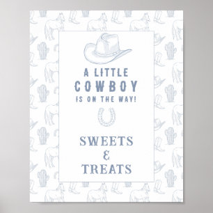Cowboy snoepjes en traktaties baby shower poster