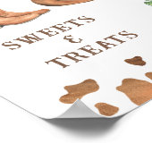 Cowboy snoept en behandelt baby shower poster (Hoek)