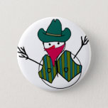 Cowboy Snowman Bandit Ronde Button 5,7 Cm<br><div class="desc">* Snowmen year round Celebrating folidays and special events. * Cowboy Snowman Bandit Holiday Pin Back Button by I_Love_Xmas at Zazzle / #Gravityx9 * This round button is available in several size options and square buttons. * Christmas budget gift ideas * gifts under $10 * inexpensive Christmas gifts * small...</div>