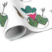 Cowboy Snowman Bandito met een geldtas Cadeaupapier (Rol Hoek)