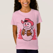 Cowboy Snowman Christmas Design – Western Holiday  T-shirt (Voorkant)