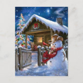 Cowboy Snowman Feestdagenkaart (Voorkant)