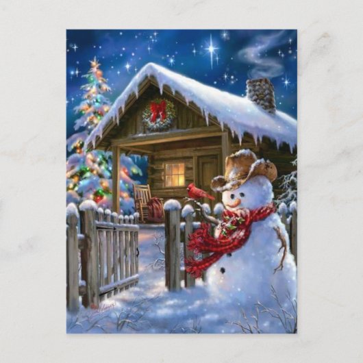 Cowboy Snowman Feestdagenkaart (Voorkant)