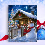 Cowboy Snowman Feestdagenkaart<br><div class="desc">Cowboy Snowman design.</div>