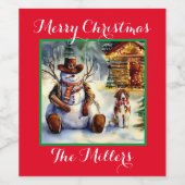 Cowboy Snowman Fles Eten en Drinken Etiket Set (Enkel label)