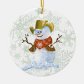 Cowboy Snowman Keramisch Ornament (Voorkant)