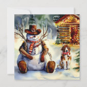 Cowboy Snowman Kerstfeest Kaart (Voorkant)