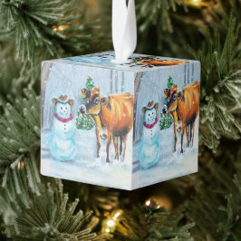 Cowboy Snowman & Koe Boerderij Kerst Decoratie