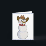 Cowboy Snowman met Red Bandana Feestdagen Kaart<br><div class="desc">Ik speelde met mijn Cowboy Snowman om deze nieuwe editie te creëer met een rode banaan,  gecontroleerde grens en schattige blauwe vogel</div>