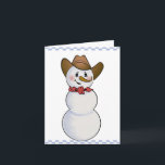 Cowboy Snowman met Red Bandana Feestdagen Kaart<br><div class="desc">Ik speelde met mijn Cowboy Snowman om deze nieuwe editie te creëer met een rode banaan,  gecontroleerde grens en schattige blauwe vogel</div>