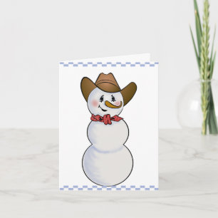 Cowboy Snowman met Red Bandana Feestdagen Kaart