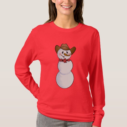 Cowboy Snowman met Red Bandana T-shirt (Voorkant)