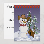 Cowboy Snowman New Years Eve Party Kaart (Voorkant / Achterkant)