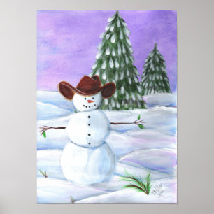 Cowboy Snowman Poster