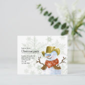 Cowboy Snowman - Uitnodiging voor Kerstmis (Staand voorkant)