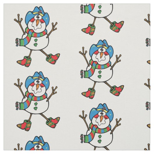 Cowboy Snowman Vakantie Stof (Swatch)