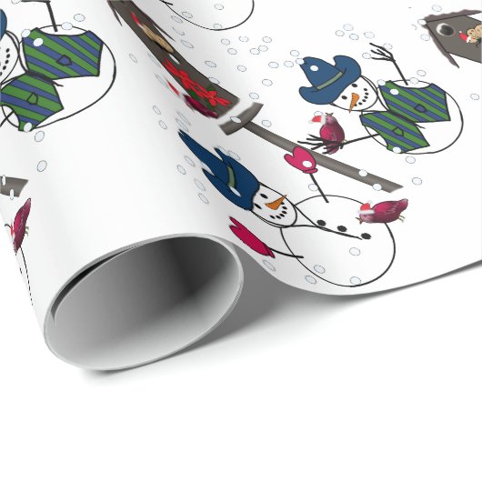 Cowboy Snowmen Christmas Cadeaupapier (Rol Hoek)