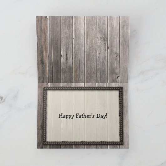 Cowboy Son, Happy Vaderdag. Rustic Greeting Kaart (Binnen)