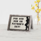 Cowboy Son, Happy Vaderdag. Rustic Greeting Kaart (Gele Bloem)