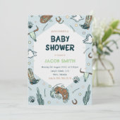 Cowboy Southwestern Baby shower Invitation Kaart (Staand voorkant)