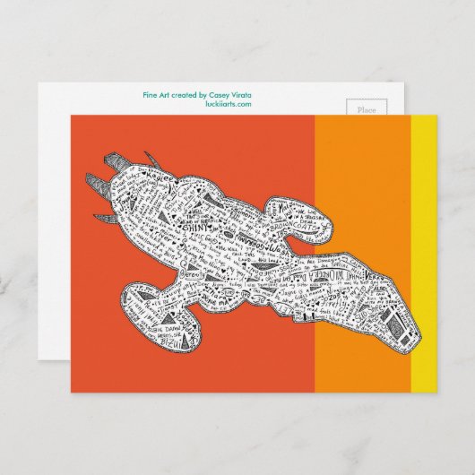 Cowboy Spaceship briefkaart (Voorkant / Achterkant)