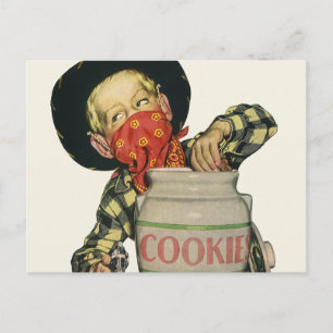  Cowboy Speelgoed Hand in de Cookie Jar Briefkaart