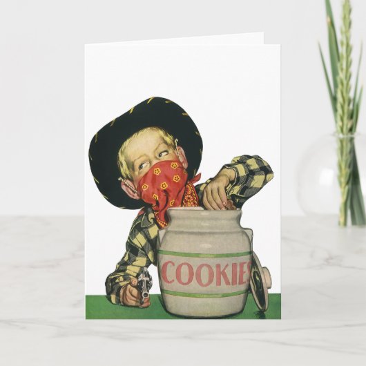 Cowboy Speelgoed Hand in de Cookie Jar Kaart (Voorkant)