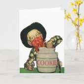 Cowboy Speelgoed Hand in de Cookie Jar Kaart (Gele Bloem)