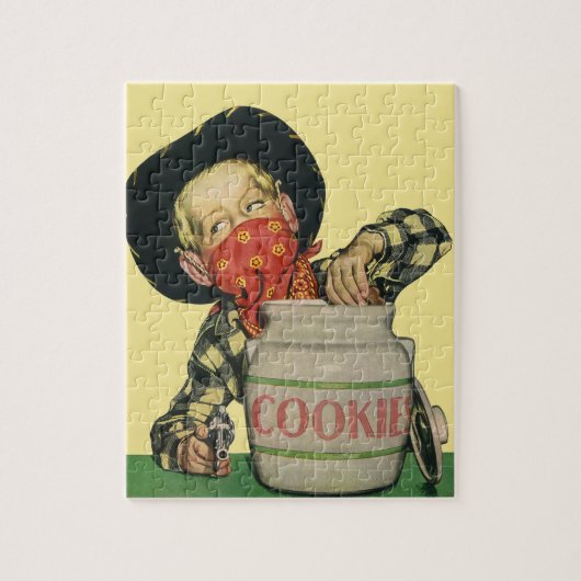 Cowboy Speelgoed Hand in de Cookie Jar Legpuzzel (Verticaal)