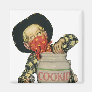 Cowboy Speelgoed Hand in de Cookie Jar Magneet