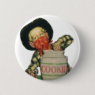  Cowboy Speelgoed Hand in de Cookie Jar Ronde Button 5,7 Cm