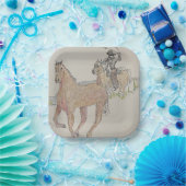 Cowboy Square Party Borden Papieren Bordje (Feest)