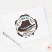 Cowboy Stetson Pet Western Baby shower Ronde Sticker (Envelop)